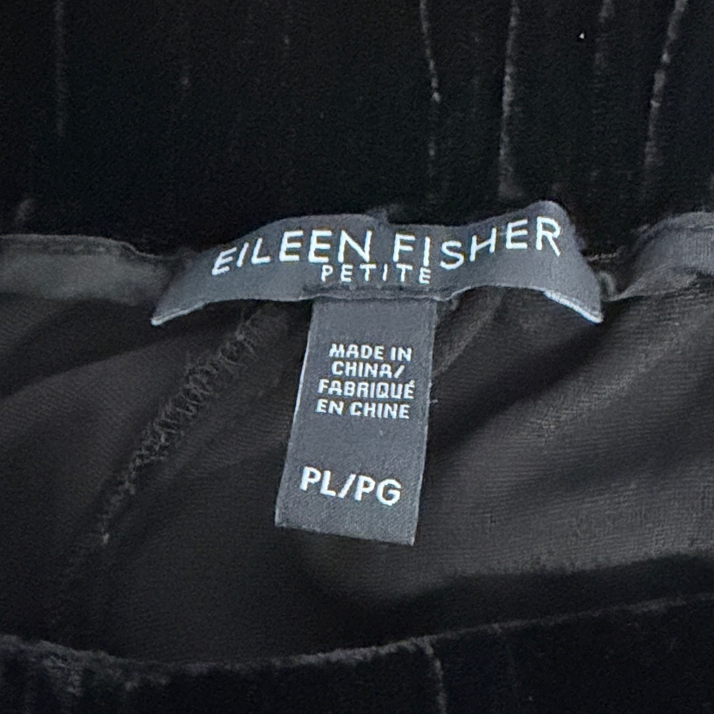Eileen Fisher Women’s Large Petite Black Velvet Dress Pants - Picture 6 of 16
